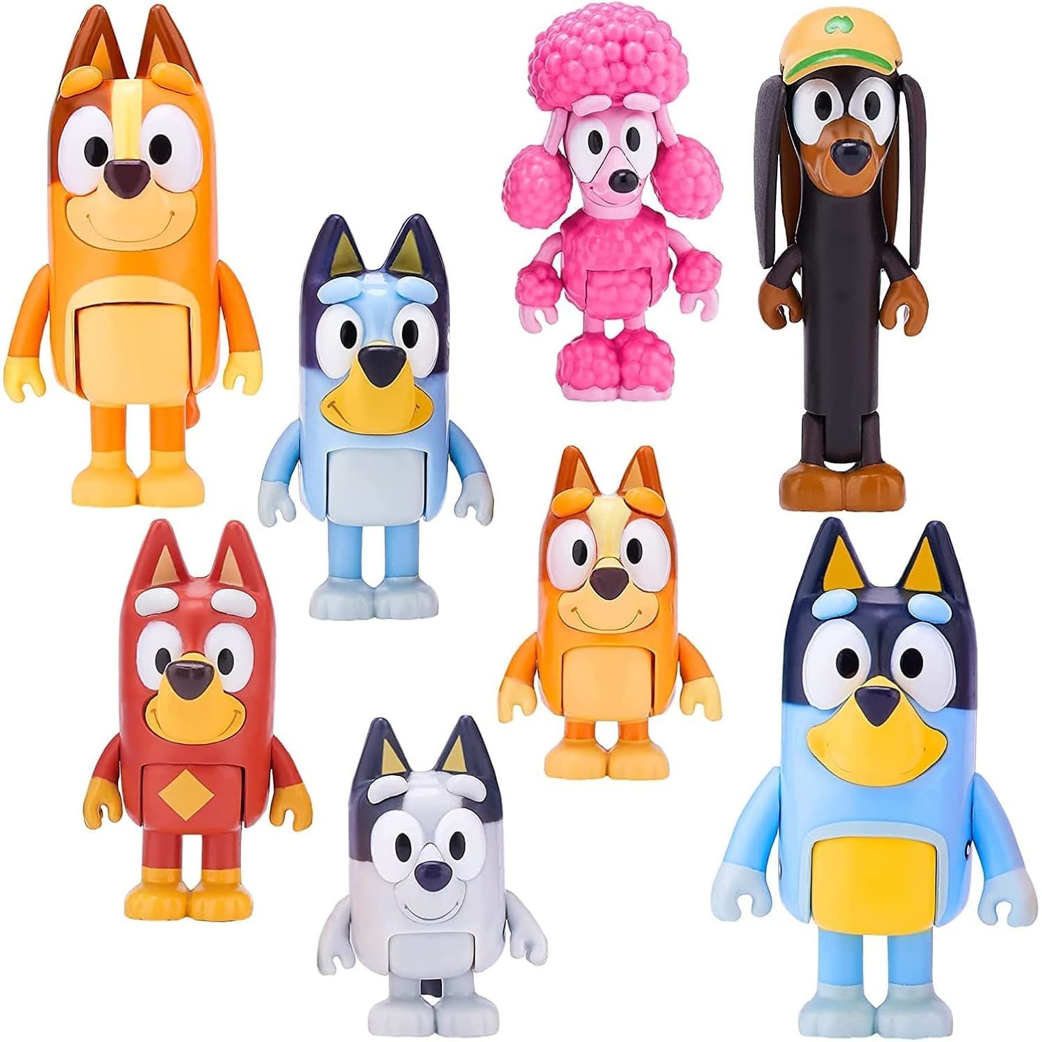 8 PCS Wolfs-Bluey Figures Toys Playset, Wolves-Bluey Action Figurines Family and