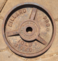 Roadmaster Billard Pro Cast Iron Weight Plate 10 Pounds Exercise Athletic - $19.99