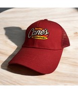 Raising Canes Snapback Trucker Hat Burgundy Adjustable Mesh Employee Cap - $716.07 MXN