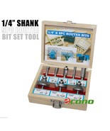 1/4&quot;Shank 9PC Tugsten Carbide Router Bit Set Woodworking Cutter Bits Wor... - $15.88