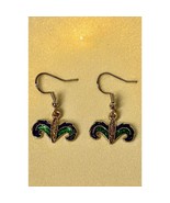 Mardi Gras Glitter Dangle Earrings. Crown - $9.61 CAD