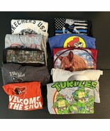 Lot of 10 T Shirts Mens Graphic Reseller Bundle Star Wars Dare MLB Skechers - $638.36 MXN
