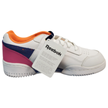 Reebok CM6330 Workout Plus Montana Athletic Sneaker Shoes White Pink Boys Sz 6.5 - £34.63 GBP