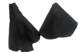 Fits 1990-1996 Nissan 300zx Real Black Leather Shift Boot &amp; E Brake Boot... - $36.61