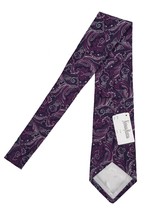 NEW Turnbull &amp; Asser Pure Silk Tie!  Navy With Purple &amp; White Paisley De... - £66.83 GBP