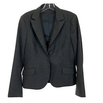 Womens Size 12 Theory Gray Rowan Striped Wool Blend Two-Button Blazer Jacket - £39.06 GBP