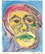 Yellow Face original hand printed monotype painting print - $34.17 CAD