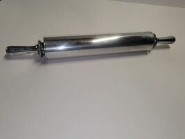 Vtg Mid Century Stainless Steel Rolling Pin Pastry Pizza Farmhouse Kitch... - $19.80