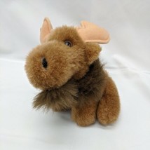 Vintage 7&quot; Princess Soft Toys Brown Moose Stuffed Animal Plush - £14.00 GBP