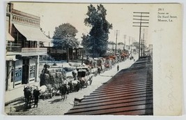 Monroe Louisiana Scene On De Siard Street Hay Wagons Shops 1911 Postcard K7 - £91.88 GBP