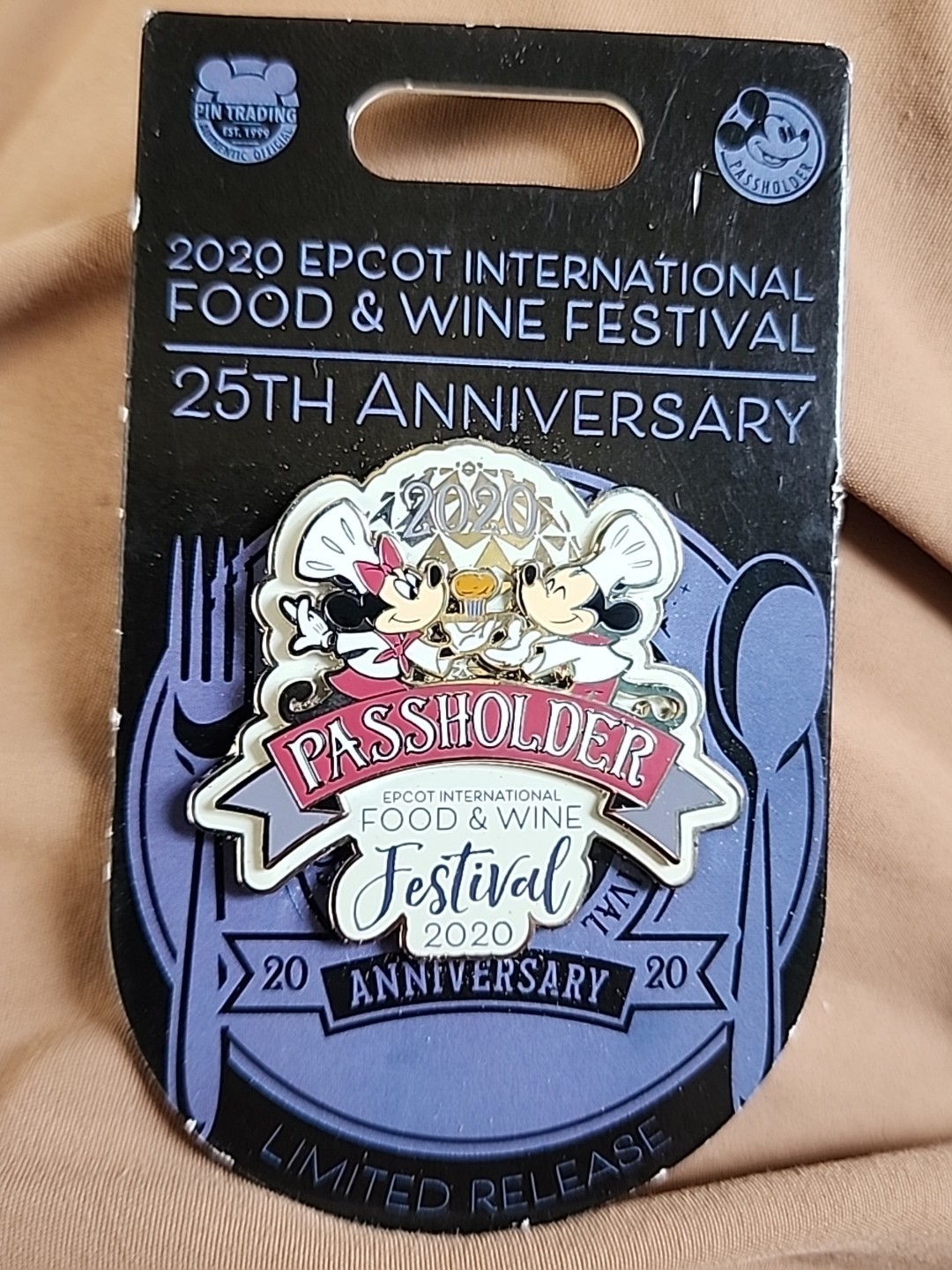 Disney Pin EPCOT Food &amp; Wine Passholder Pin 2020 W/Mickey Minnie Mouse F... - $11.95