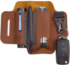 Easyant men&#39;s belt storage bag, leather sheath with pen holder, key chain, flash - £61.61 GBP