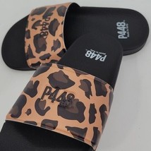 P448 Women&#39;s Super Black/Leopard Slides Size 37 - £26.36 GBP