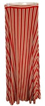 Bebe Maxi Skirt Womens XS Red White Vertical Striped  Dress Knit - $12.52
