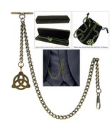 Albert Chain Bronze Pocket Watch Chain Men Celtic Knot Fob T Bar Swivel ... - $25.24 CAD