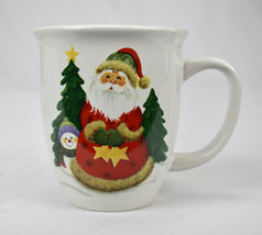 Santa Claus Christmas Holiday STUDIO 33 Coffee Mug Snowman - $21.73