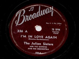 The Julian Sisters Steven Marks I&#39;m In Love I Want You 78 Rpm Record Bro... - $79.99