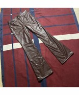 Banana Republic Faux Leather Pants Boot Cut Flare Brown Disco Y2K Women ... - $55.34 CAD