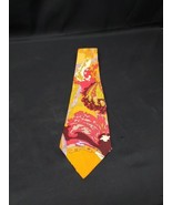 1960s 1970s Hippie MOD Flower Power NECKTIE Tie Bright Orange Colors Wide - $18.49