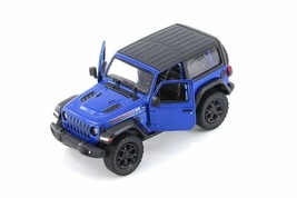 5&quot; Kinsmart Jeep Wrangler Rubicon Hard Top Diecast Model Toy Car 1:34 Blue - £13.42 GBP