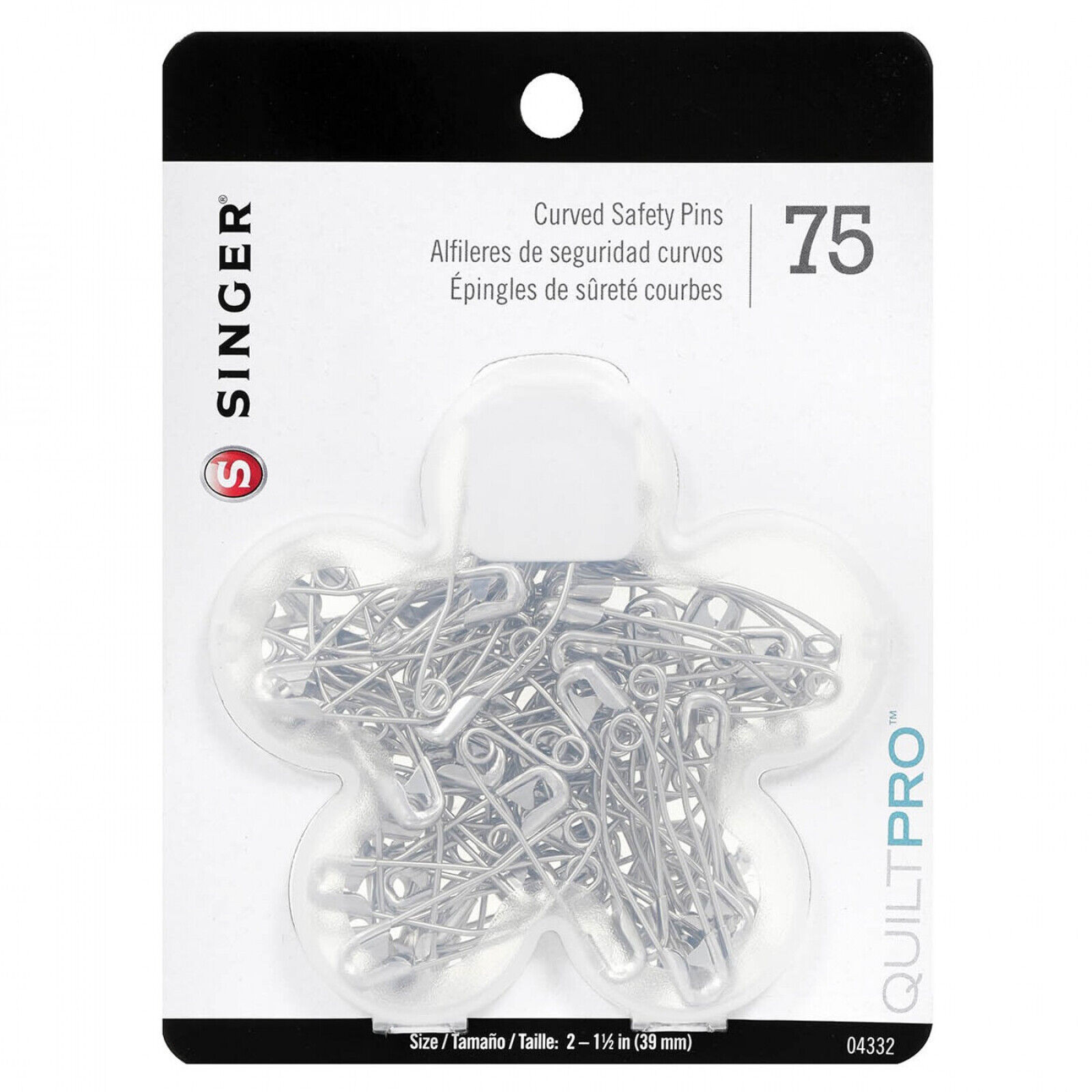 Singer ProSeries Curved Safety Pins in a Flower Case 75ct - $7.95