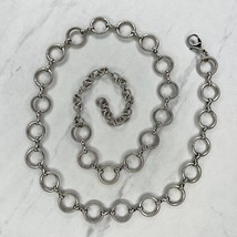 Silver Tone Open Hoop Metal Chain Link Belt Size Small S Medium M - £15.78 GBP