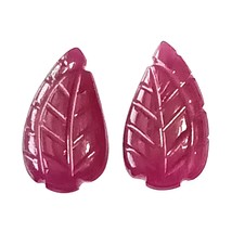 Hand Engraved Ruby Pair, No Heat Ruby, Ruby Earring, Carved Ruby, 6.70 Cts., Rub - £112.45 GBP