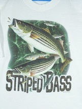 Vtg Hanes Heavyweight Striped Bass Fishing Shirt T-shirt NOS - £7.91 GBP