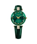 FACET STRASS, Brilliant-Cut, Gold Plated Swiss Quartz, 15mm Band - Green... - $474.99