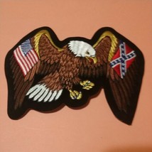 Eagle with flags Iron on Center Patch for Motorcycle Biker Vest Jacket  - £9.49 GBP