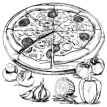 Food Pizza Transparent Clear Stamp DIY Craft Making Scrapbooking Greeting Card - £8.04 GBP