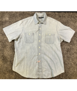 Polo Ralph Lauren Shirt Mens XL Blue Indigo Chambray Short Sleeve Cotton... - £27.56 GBP