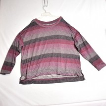 Secret Treasures Women&#39;s Pull-Up Hacci Top Size 2X Long Sleeves Pink/Gray - $237.21 MXN