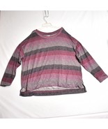 Secret Treasures Women&#39;s Pull-Up Hacci Top Size 2X Long Sleeves Pink/Gray - $17.11 CAD