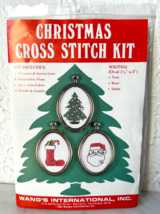 Wang&#39;s Vintage Christmas Ornaments Cross Stitch Kit - Tree-Boot-Santa w/... - $9.45