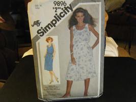 Simplicity 9896 Misses Dress w/Slim or Full Skirt Pattern - Size 14 Bust 36 - $10.73