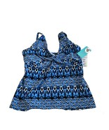 Sunsets Shirred Underwire Indigo Tankini Top Only 38D New Blue White Black - $66.86 CAD