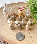 VTG Dollhouse Miniature Spice Jar Glass Set Seasoning Cooking Kitchen Sa... - $431.26 MXN