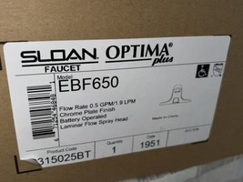 Sloan Optima EBF-650 Smart Faucet Bluetooth Polished Chrome 3315025BT Qty:4 - £692.61 GBP