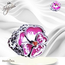 PANDORA 925 Ale CZ Pink Pansy Flower Charm 790777C01 US SELLER - $743.14 MXN