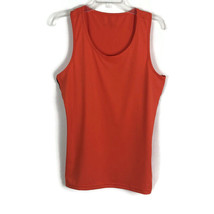 Tesla Womens Shirt Size L Large Orange Tank Casual Sleeveless Top Black ... - $20.47