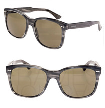 GUCCI 0050 Classic Square Grey Stripe Sunglasses GG0050 Vintage Unisex 004 - £146.60 GBP