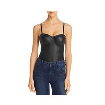 Aqua Womens L Black Faux Leather Sleeveless Push Up Bustier Bodysuit NWT... - €25,52 EUR