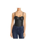 Aqua Womens L Black Faux Leather Sleeveless Push Up Bustier Bodysuit NWT... - €25,52 EUR