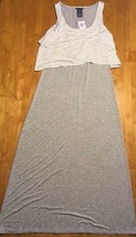 Chelsea &amp; Theodore Women&#39;s Gray &amp; White Striped Sleeveless Maxi Dress Me... - $28.01