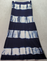 Venus Long Maxi Skirt Womens Medium Blue Tie Dye Viscose Comfort Elastic Waist - £14.41 GBP