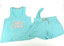 Wildfox Blue Caffeine And Cocktails Tank and Short Lounge Pajama Set NWT... - £17.16 GBP