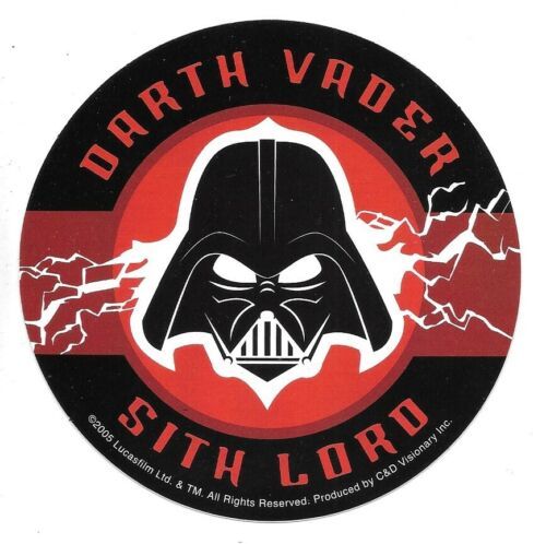 Star Wars Darth Vader Sith Lord over Vader Helmet Peel Off Sticker Decal... - $3.99