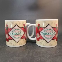 LOT OF 2 TABASCO Brand 12 oz Ceramic Coffee Cups Houston Harvest Gifts Mint - $15.84