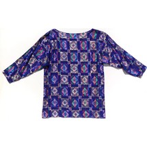 Chinoise By Matthew Lombardi Women&#39;s Blouse S vintage metallic geometric... - $19.99